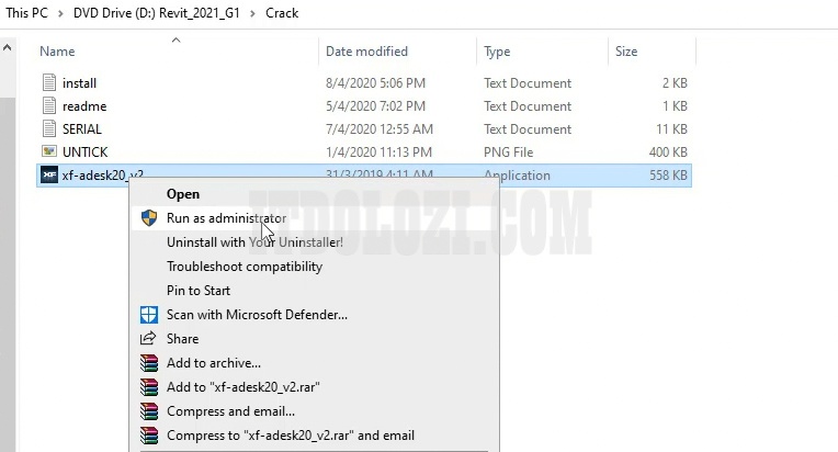 Chạy phần mềm kích hoạt với quyền Admin Chạy phần mềm kích hoạt với quyền Admin