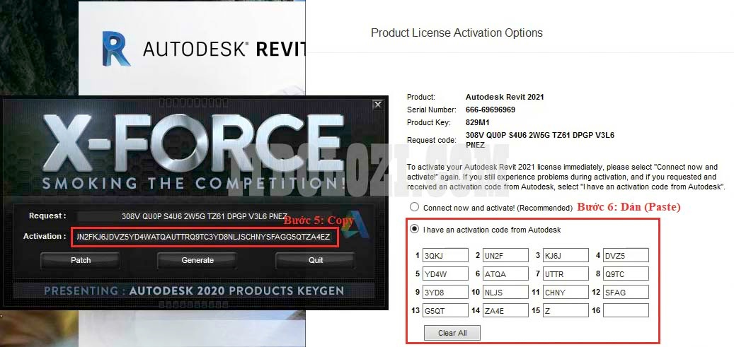 Copy đoạn Code ở phần Activation sau đó dán vào phần mềm Autodesk Revit 2021 Copy đoạn Code ở phần Activation sau đó dán vào phần mềm Autodesk Revit 2021