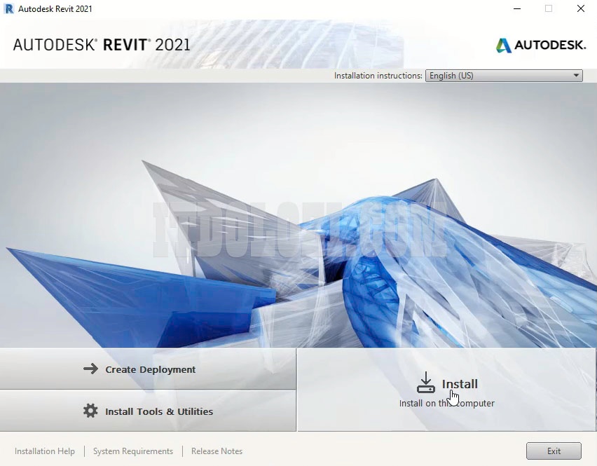 Ta nhấn Install để bắt đầu cài đặt Autodesk Revit 2021 Ta nhấn Install để bắt đầu cài đặt Autodesk Revit 2021