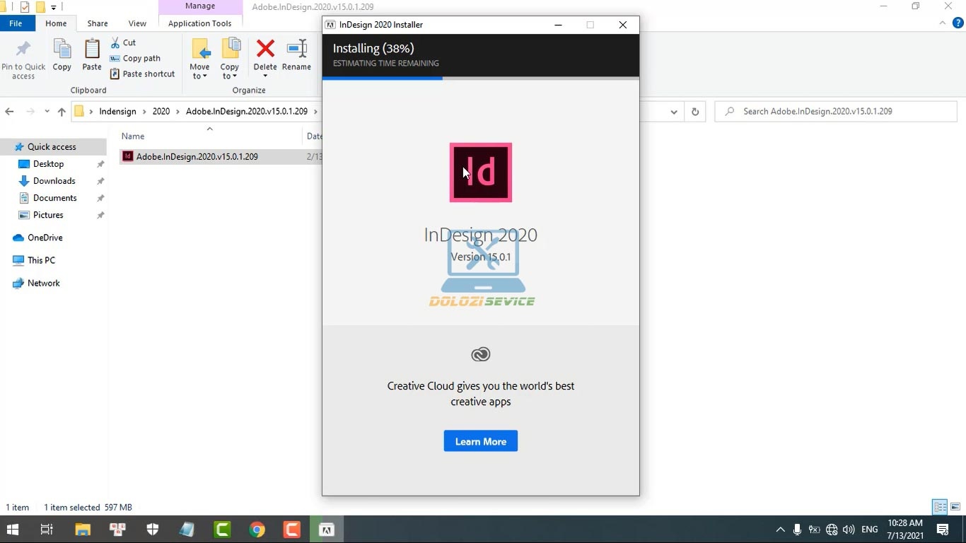 Đợi phần mềm InDesign 2020 Full Crack cài đặt hoàn tất Đợi phần mềm InDesign 2020 Full Crack cài đặt hoàn tất