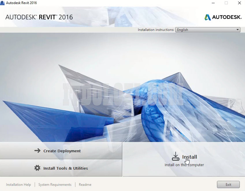 Ta nhấn Install để bắt đầu cài đặt Autodesk Revit 2016