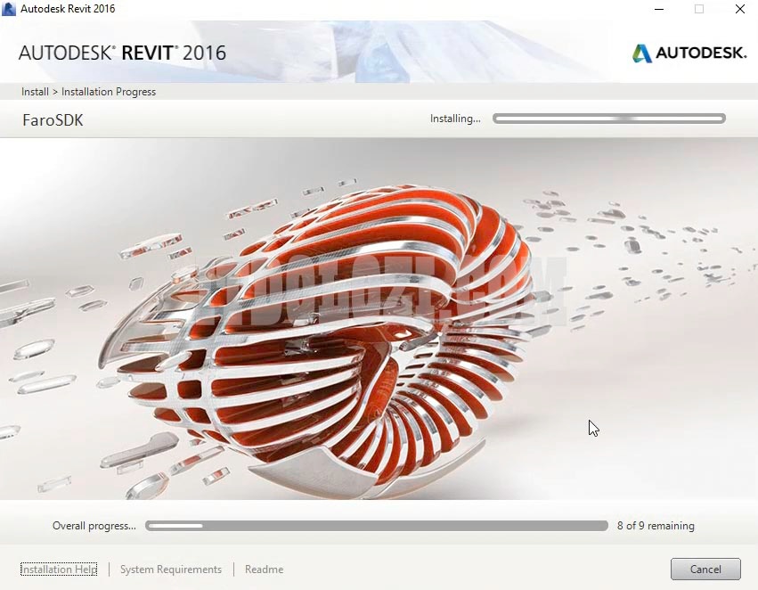 Đợi cài đặt phần mềm Autodesk Revit 2016