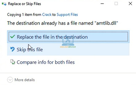 Chọn Replace the file in the destination Chọn Replace the file in the destination