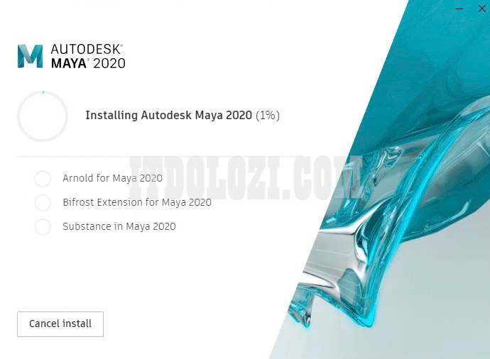 Đợi phần mềm Autodesk Maya 2020 cài đặt hoàn tất