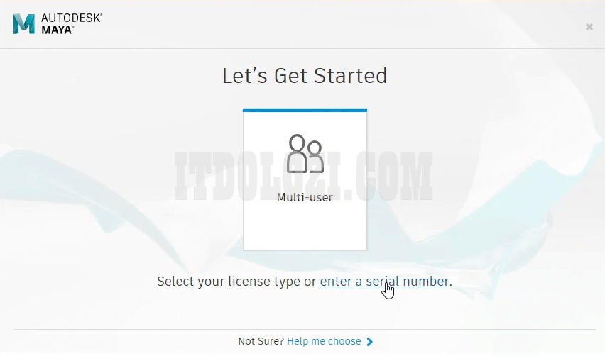 Khởi chạy phần mềm Autodesk Maya 2020 sau đó nhấn Enter a Serial Number