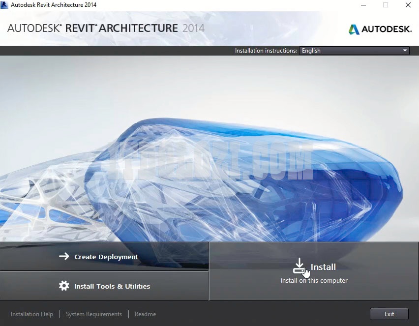 Ta nhấn Install để bắt đầu cài đặt Autodesk Revit 2014