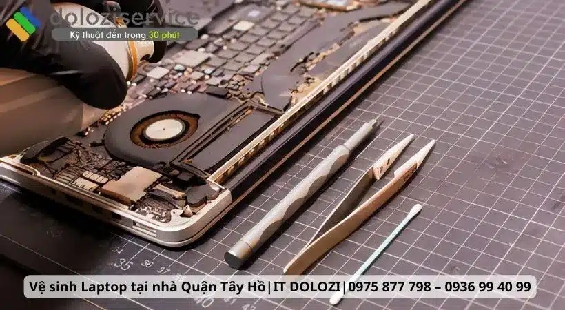 Ve sinh laptop tai nha Quan Tay ho