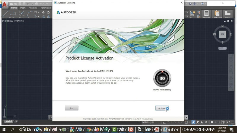 Tiếp tục chọn tiếp Activate