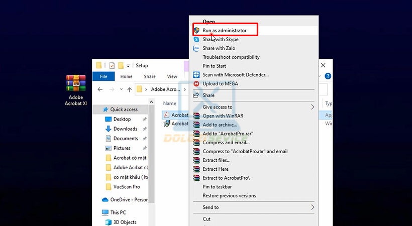 Khởi chạy file cài đặt
