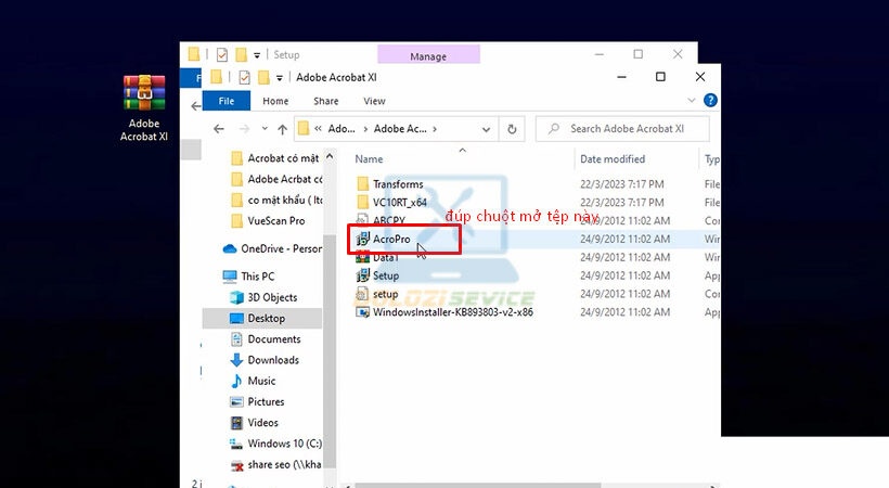 Mở file AcroPro