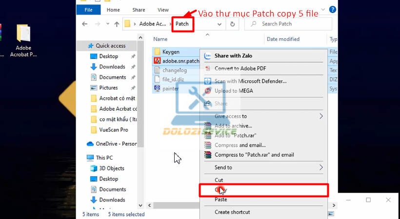 Copy File kích hoạt