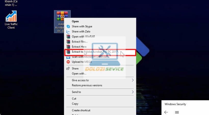 Giải nén Adobe Acrobat 2017