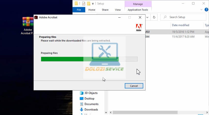 Chờ cài đặt Adobe Acrobat 2017