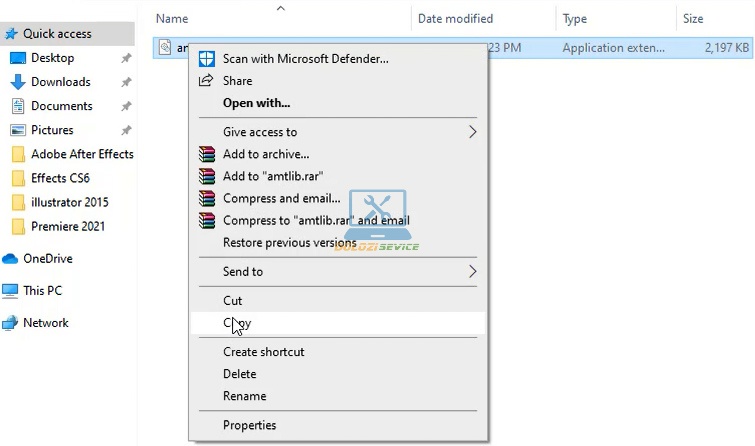 Copy file amtlib.dll