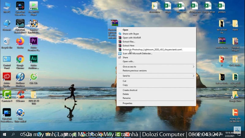 Giải nén phần mềm Adobe Photoshop Lightroom CC 2020