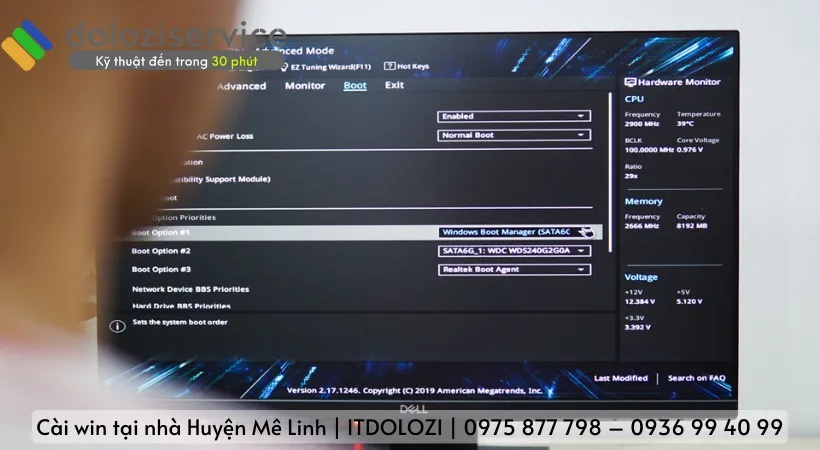 Bảng giá cài win máy tính tại Dolozi.