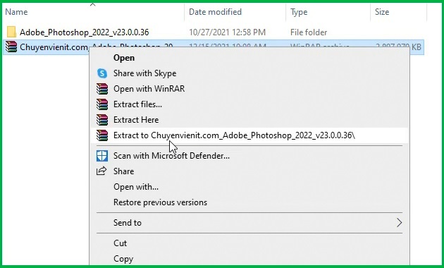 Giải nén phần mềm Photoshop cc 2022 Giải nén phần mềm Photoshop cc 2022