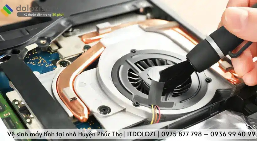 Quy trình vệ sinh máy tính tại nhà Huyện Phúc Thọ.