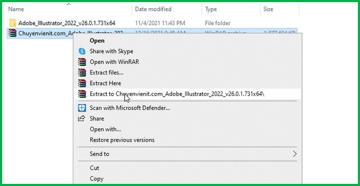 Giải nén phần mềm Download phần mềm Illustrator cc 2022