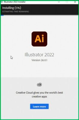 Đợi phần mềm cài đặt hoàn tất Tải Illustrator 2021 Full Crack