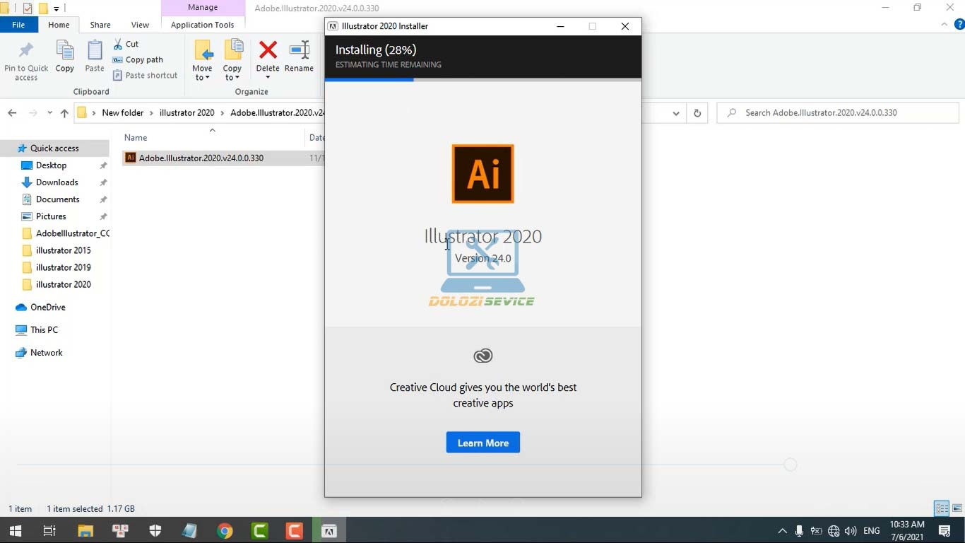 Đợi phần mềm Illustrator 2020 cài đặt hoàn tất Đợi phần mềm Illustrator 2020 Full Crack cài đặt hoàn tất
