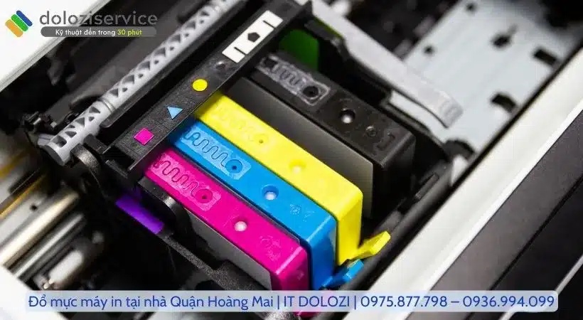 Trình tự đổ mực máy in tại nhà quận Hoàng Mai Dolozi.