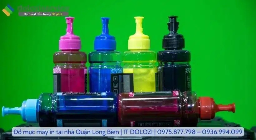 Quy trình đổ mực máy in tại nhà quận Long Biên tại Dolozi