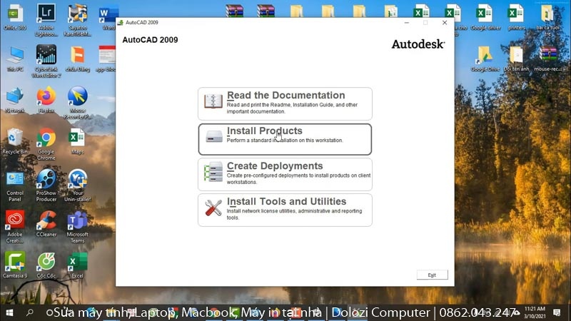 Khởi chạy cài đặt Autocad 2009