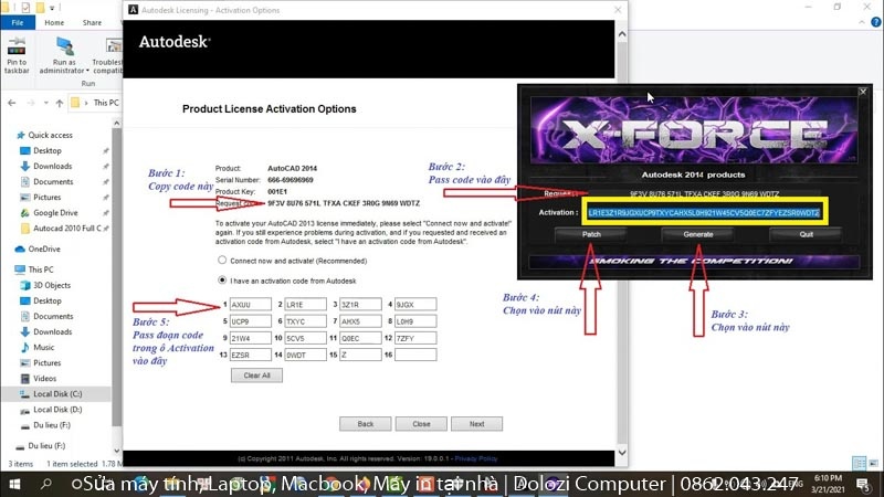 Tiến hành crack autocad 2014