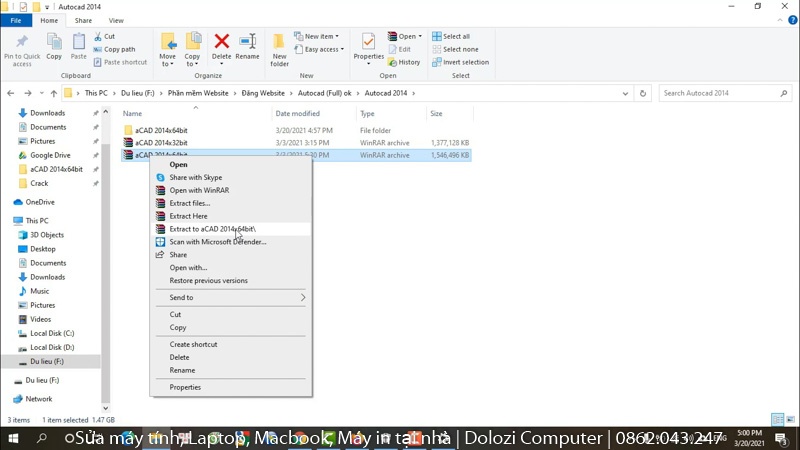 Giải nén autocad 2014 full crack