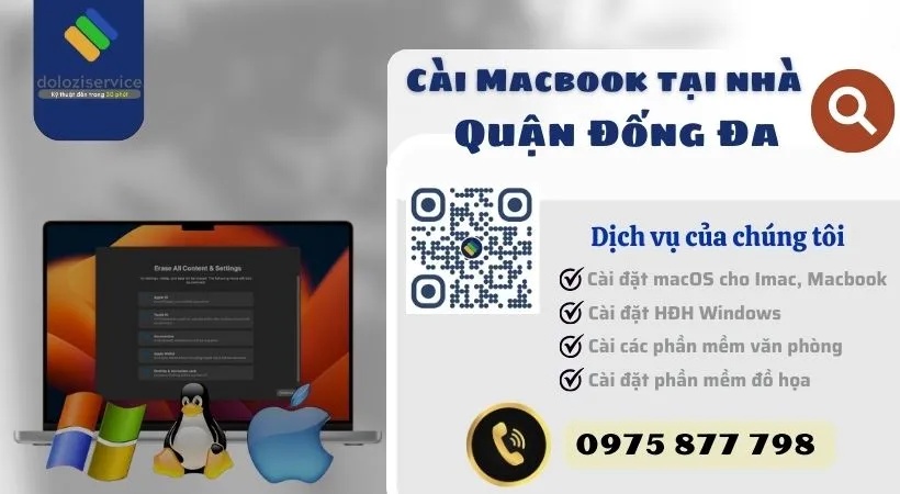 Dịch vụ cài macbook tại nhà Dolozi, kỹ thuật viên giàu kinh nghiệm
