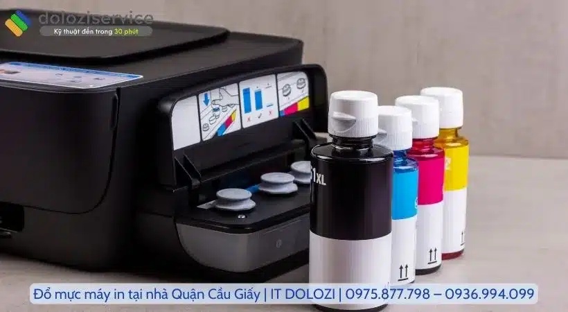 Dịch vụ đổ mực máy in tại nhà quận Cầu Giấy tại Dolozi