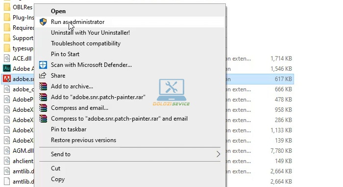 Chạy file kích hoạt với quyền Admin