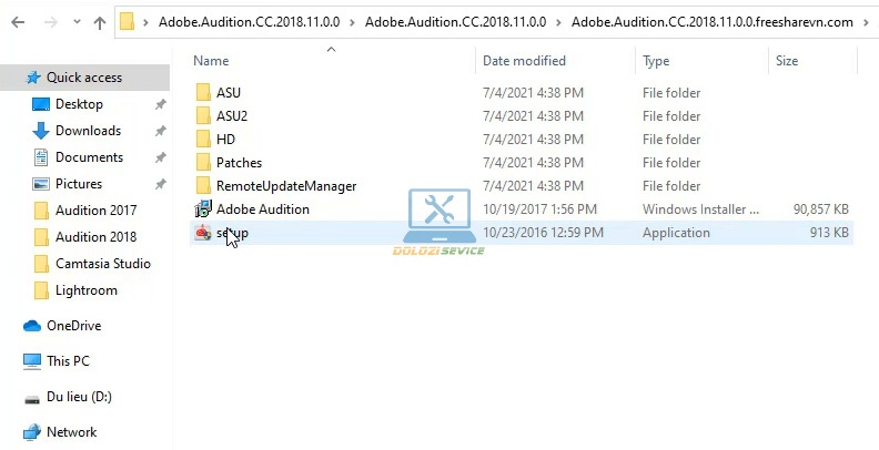Chạy File cài đặt phần mềm