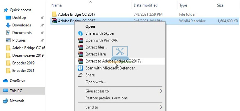 Giải nén phần mềm Bridge 2017 Giải nén phần mềm Bridge 2017