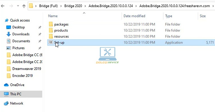 Chạy File cài đặt phần mềm Bridge 2020