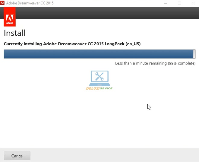 Đợi phần mềm Dreamweaver 2015 Full Crack hoàn tất
