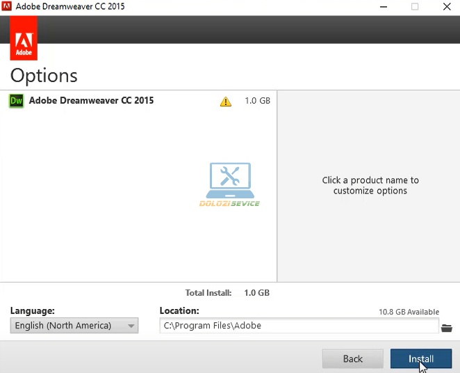 Chọn Install