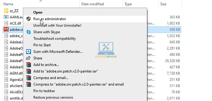 Chạy phần mềm kích hoạt với quyền Admin