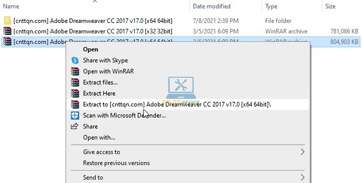 Giải nén phần mềm Dreamweaver 2017 Full Crack