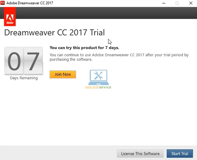 Chọn Start Trial