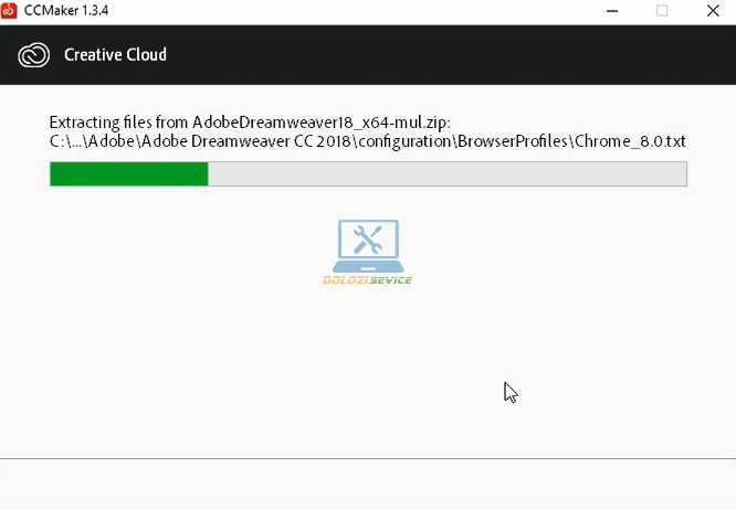 Đợi quá trình cài đặt hoàn tất Đợi phần mềm Dreamweaver 2018 cài đặt hoàn tất