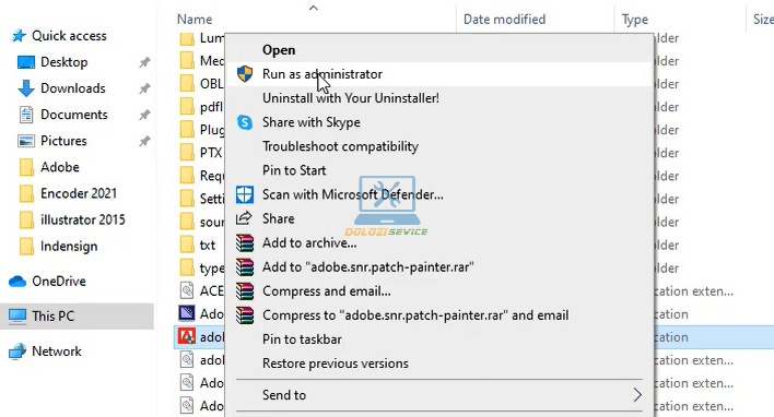 Chạy file kích hoạt với quyền Admin