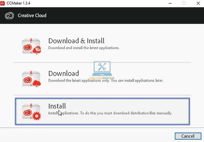 Chọn Install