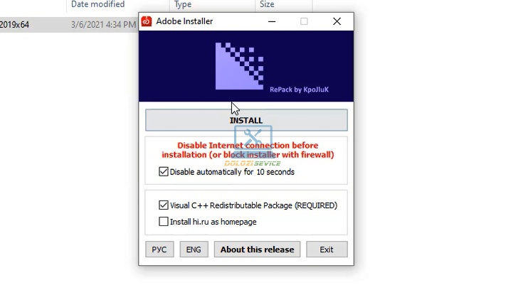Chọn Install