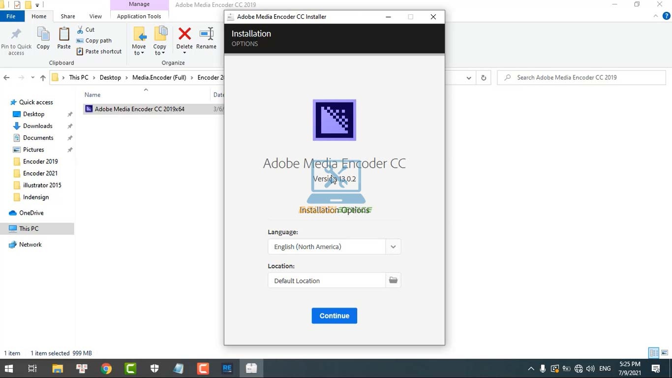 Chọn Continue để cài đặt Encoder 2019 Full Crack