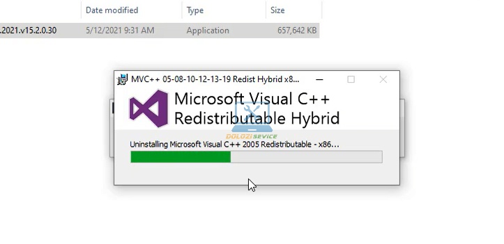 Visual C++ đang được cài đặt