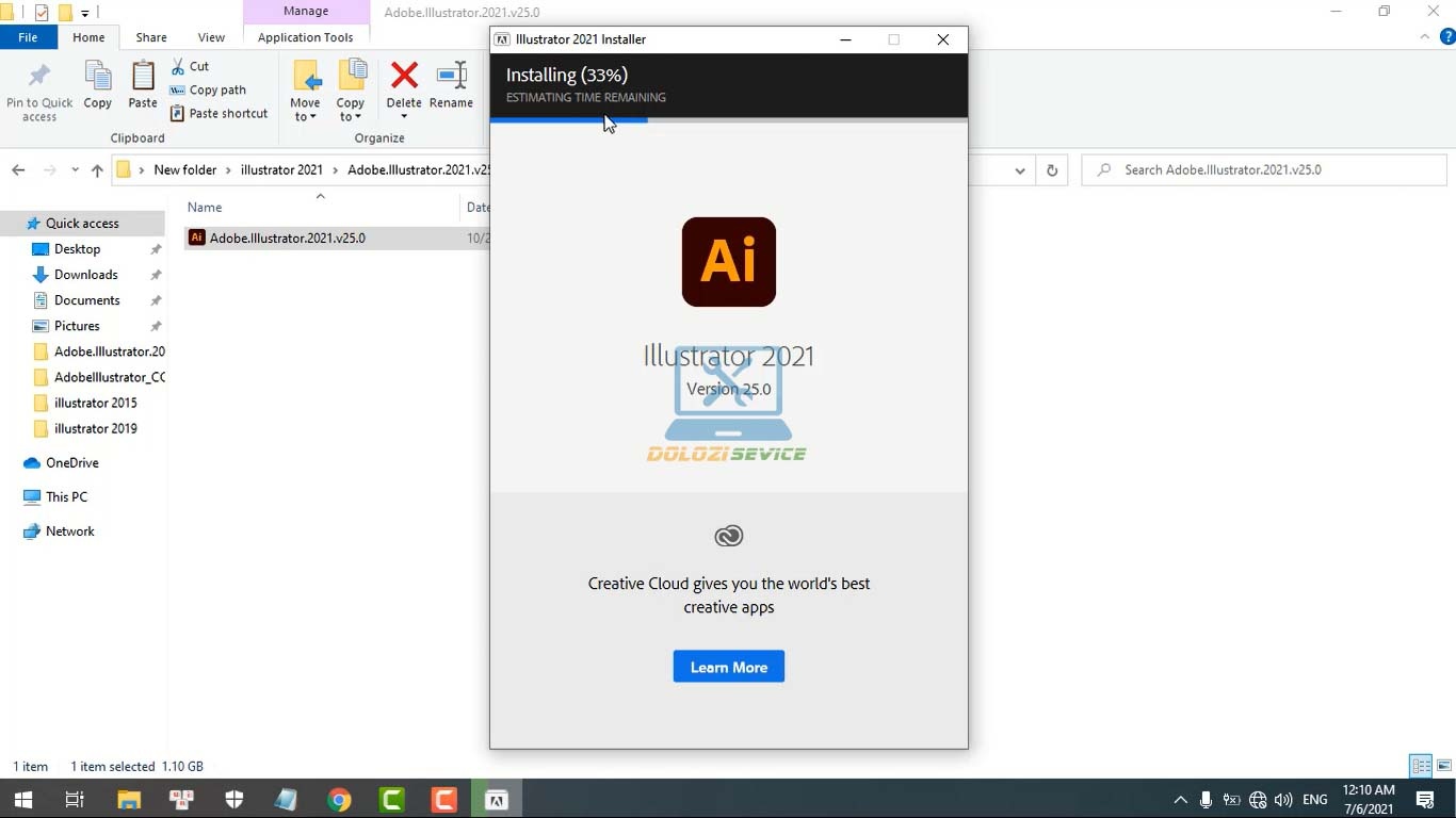 Đợi phần mềm Illustrator 2021 Full Crack cài đặt hoàn tất