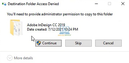 Chọn Continue để hoàn thành kích hoạt InDesign 2019