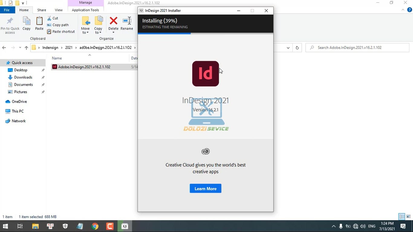Đợi phần mềm InDesign 2021 Full Crack cài đặt hoàn tất
